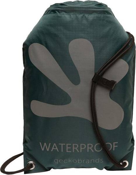 Drawstring Waterproof Backpack - Hunter Green/Grey
