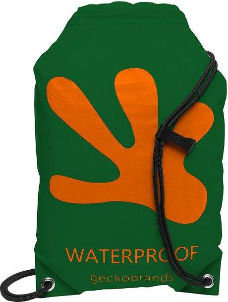 Drawstring Waterproof Backpack - Hunter Green/Orange
