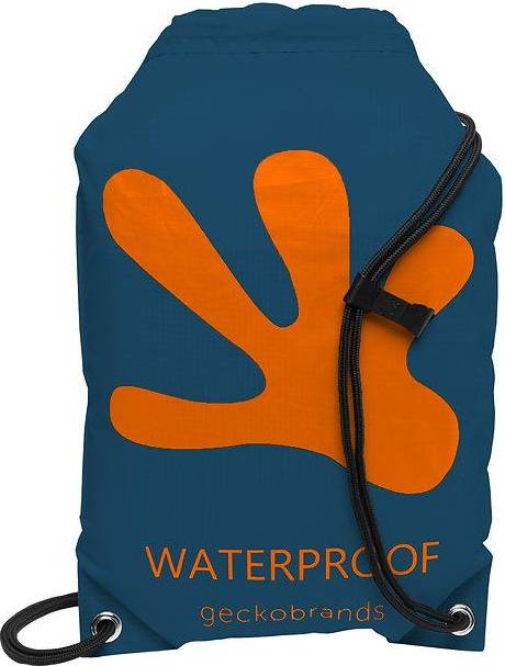 Drawstring Waterproof Backpack - Navy/Orange