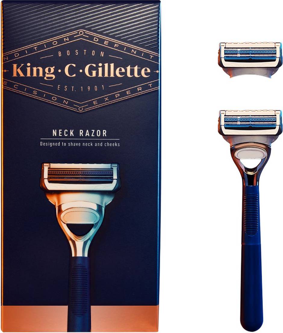 King c gillette Gillette King C. Neck Razor + 2 Cartridges