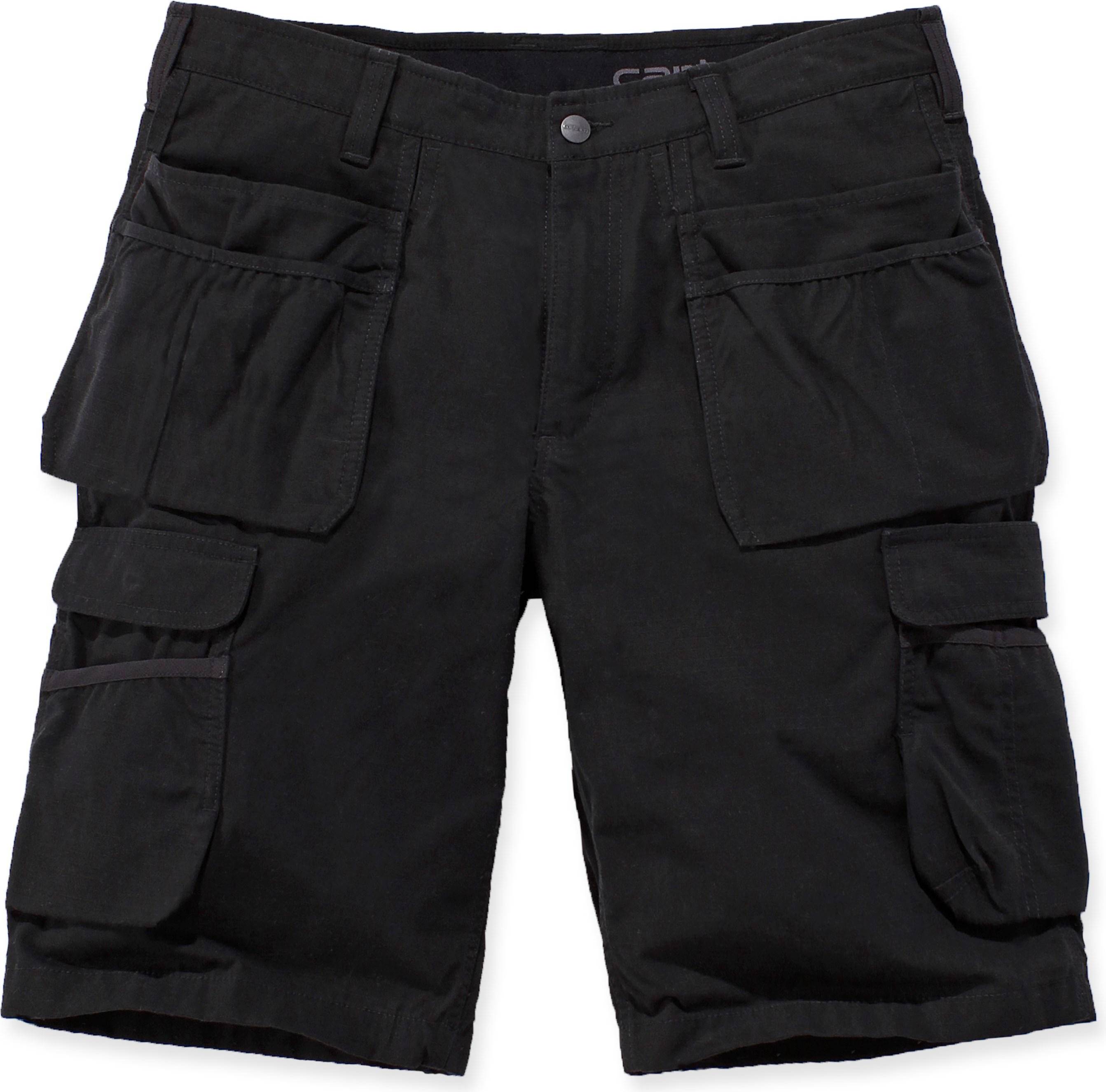 Carhartt Rugged Flex Relaxed Fit Ripstop Cargo Multi Pkt Work Short Black