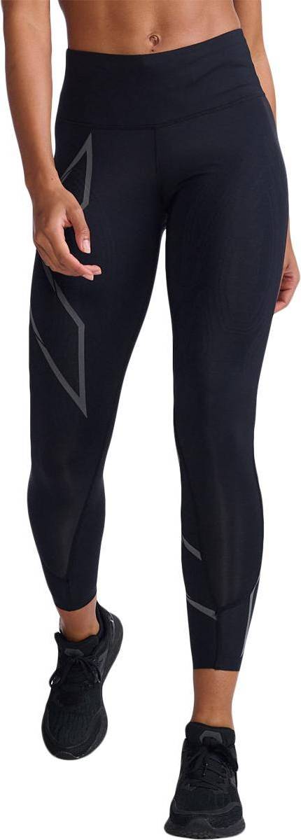 2XU Light Speed Mid-Rise Compression Tights - Black/Black Reflective