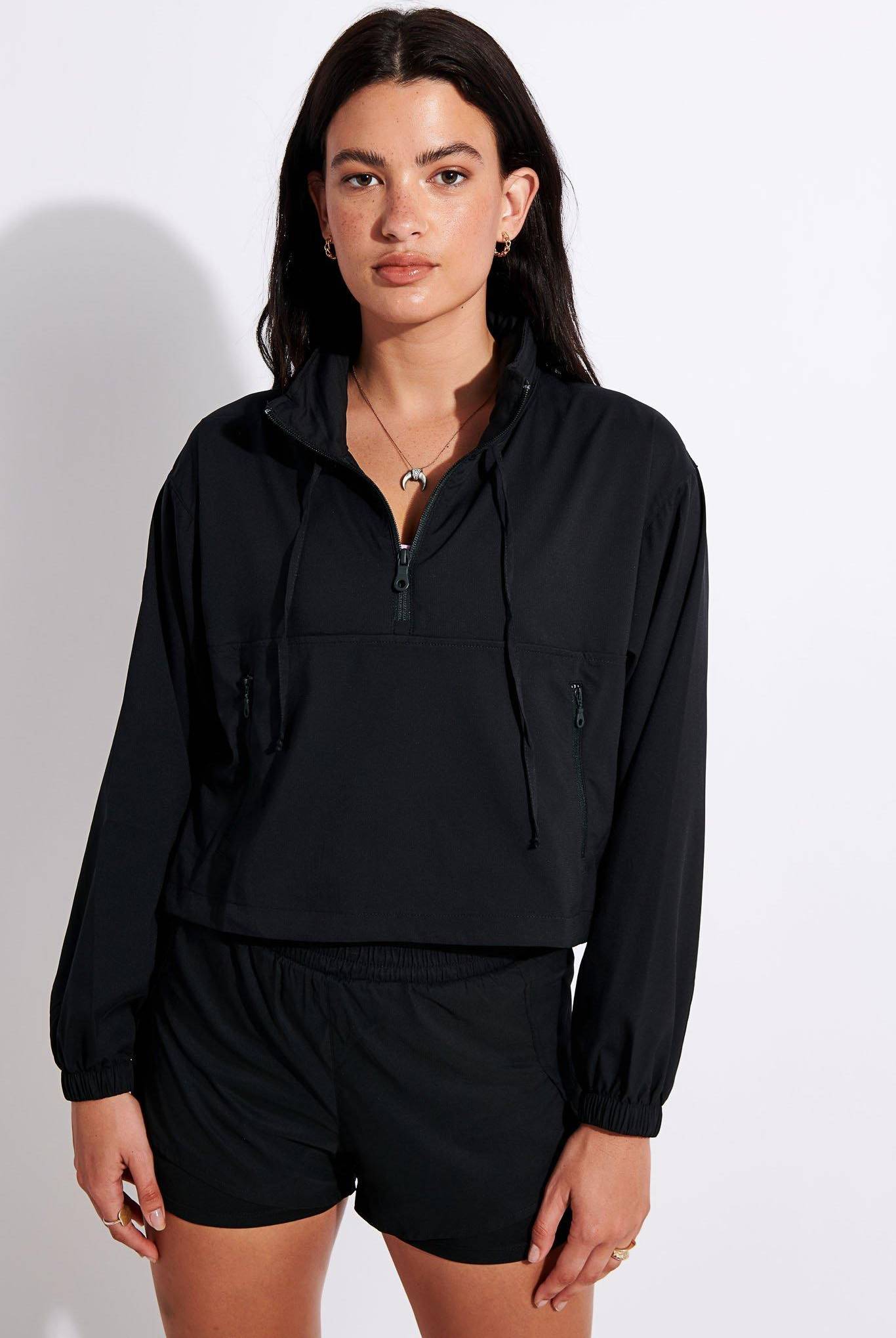 Hummingbird Half Zip Windbreaker - Sort