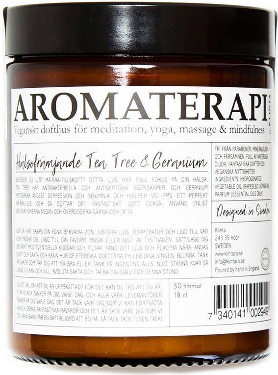 Klinta Aromaterapi Tea Tree & Geranium Doftljus