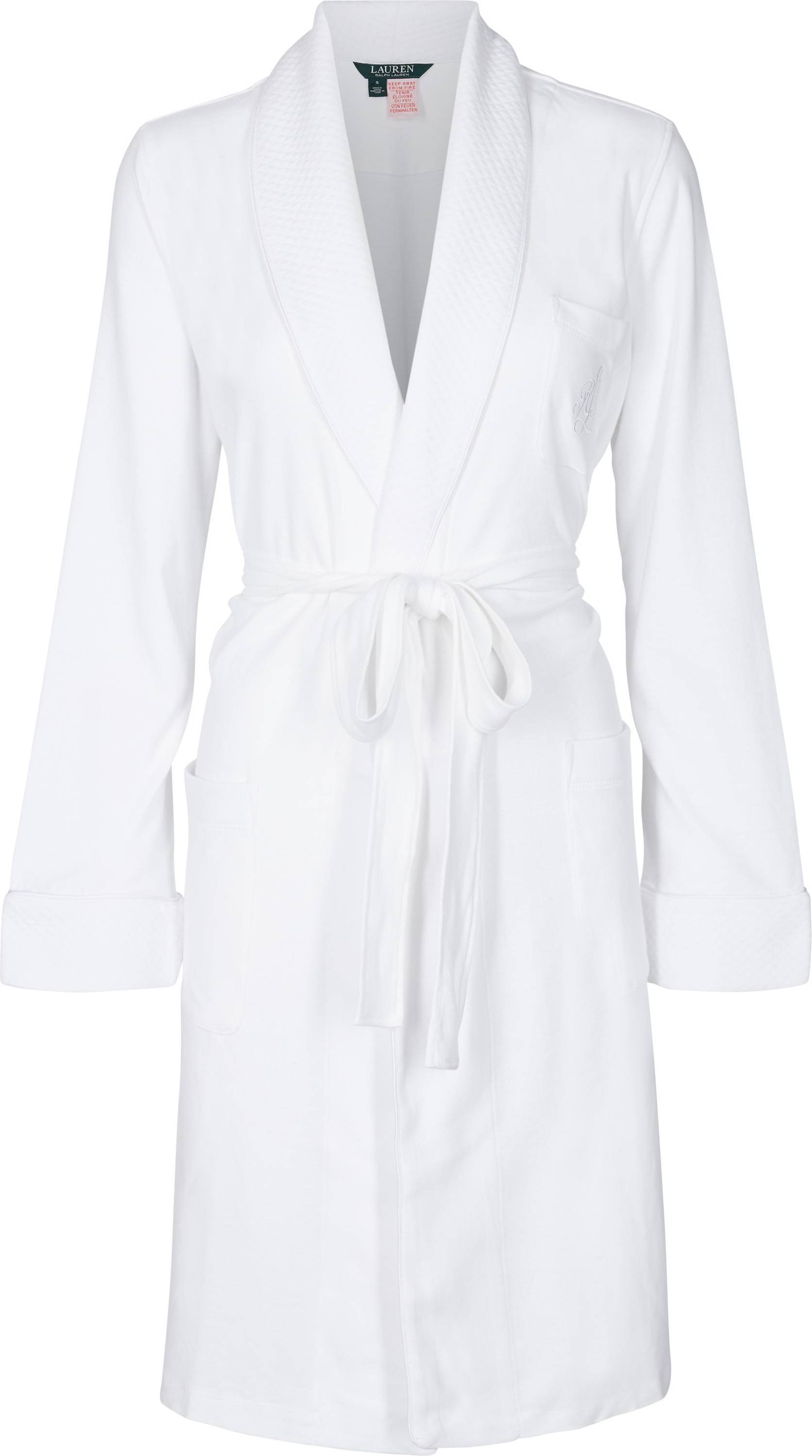 Lauren Ralph Lauren Essentials Quilted Collar Robe - White