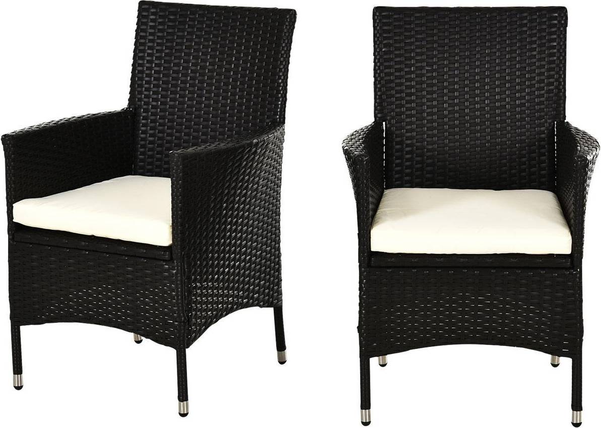 Wicker patio furniture set OutSunny 2PC Rattan Dining Set Coffee Patio Dining Set