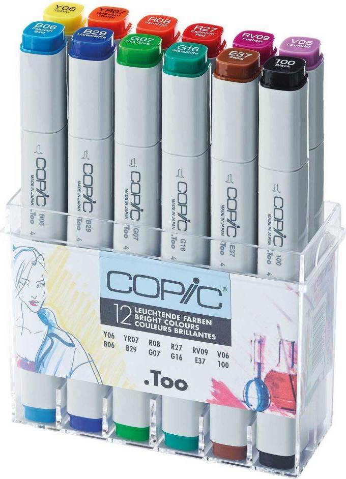 Copic Classic Marker 12 Basic Colours