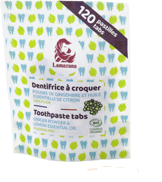 Lamazuna Toothpaste Tabs Ginger Powder & Lemon Essential Oil