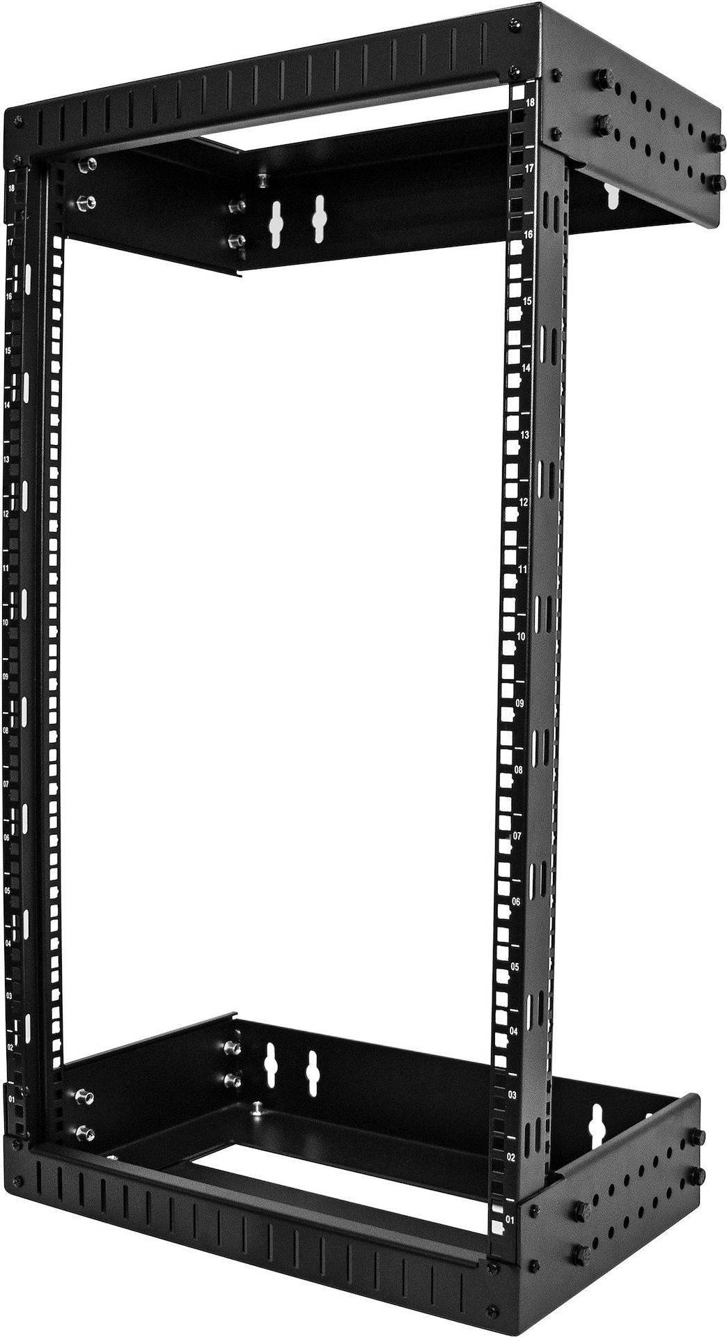 StarTech StarTech.com 18U 19" Wall Mount Network Rack, Adjustable Depth 12-20" 2 Post Open Frame Server Room Rack for AV/Data/ IT Communication/Computer Equipment/Switch with Cage Nuts & Screws 18U Adjustable Rack rack 18U