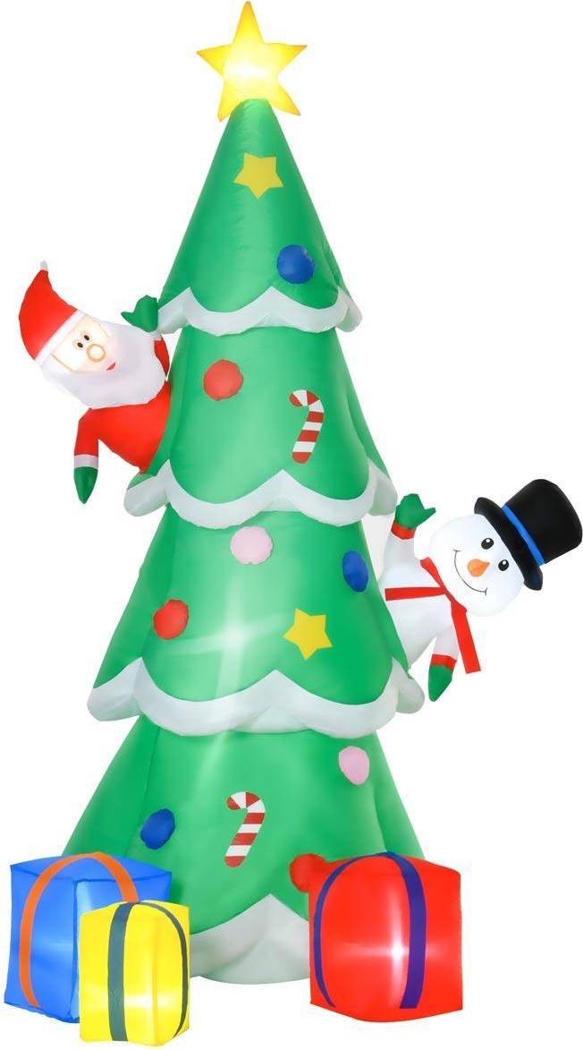 Outdoor christmas decorations Homcom Inflatable Green 125 x 210 cm Christmas Tree