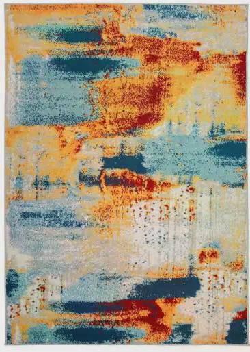 World Rug Gallery Splash Contemporary Multicolor 60x84"