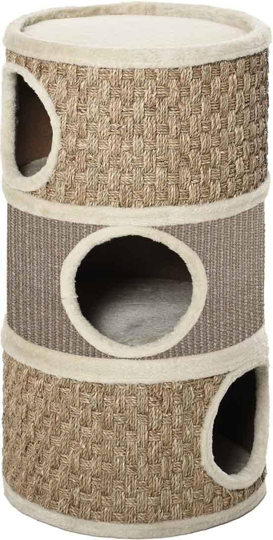 Pawhut Cat Scratching Barrel Kitten Tree Tower Rope