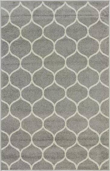 Unique Loom Rounded Trellis Frieze Gray 24x72"