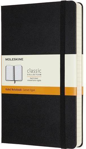 Classic Hard Cover Notebook Expanded Black Ruled
