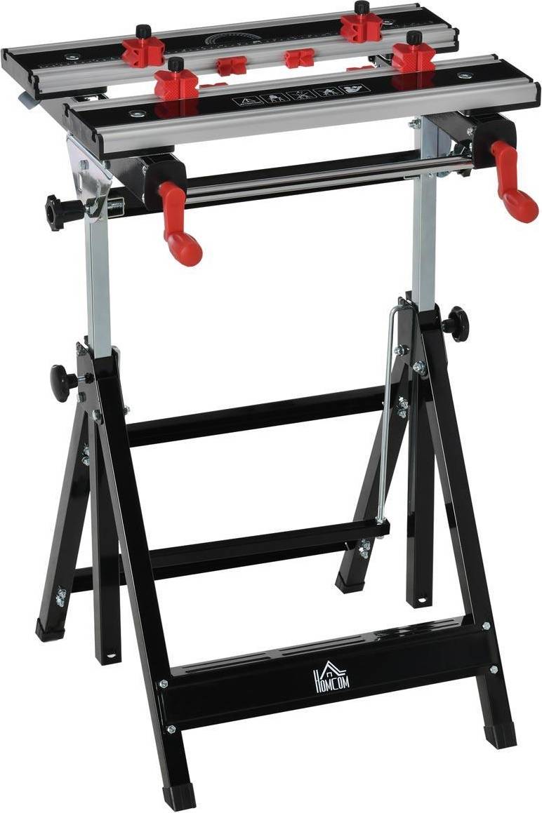 Homcom Foldable Work Bench Black and silver