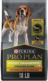 Purina pro plan shredded blend Pro Plan Weight Management Shredded Blend Chicken & Rice Formula Dry
