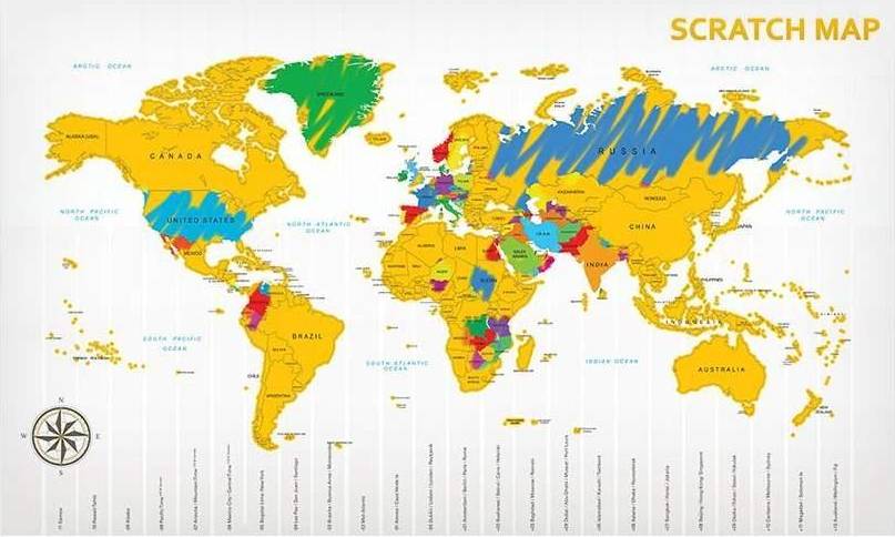 MikaMax Scratch Map Poster