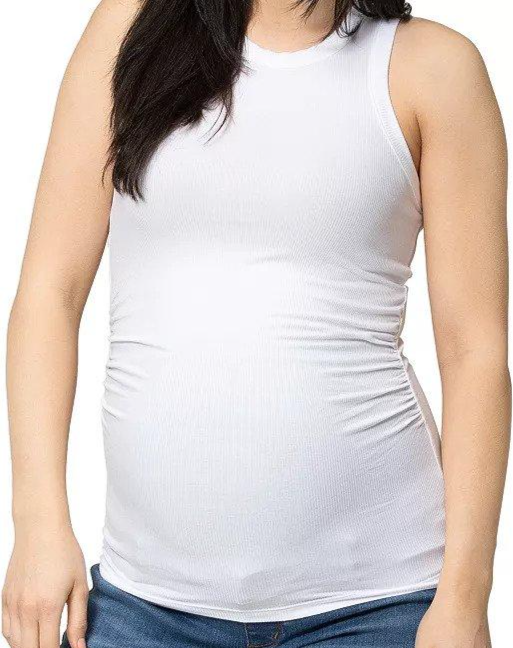 Nom Maternity Ribbed Tank White