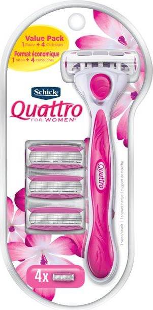 Schick Quattro Razor + 4 Cartridges