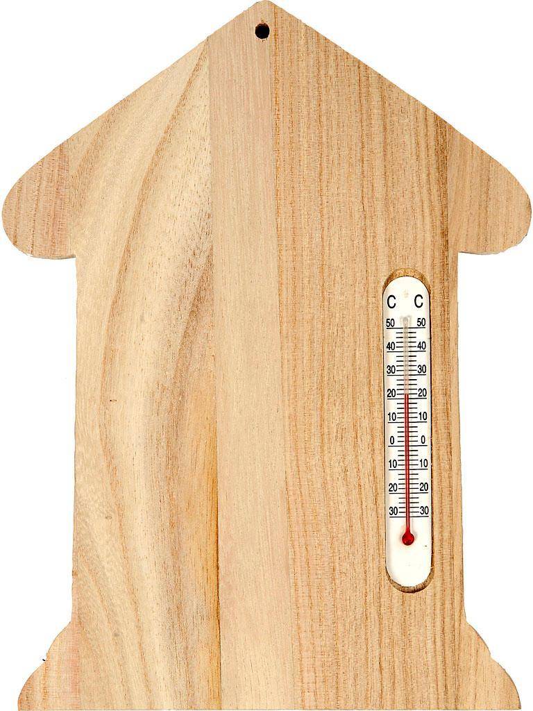 Træhus termometer