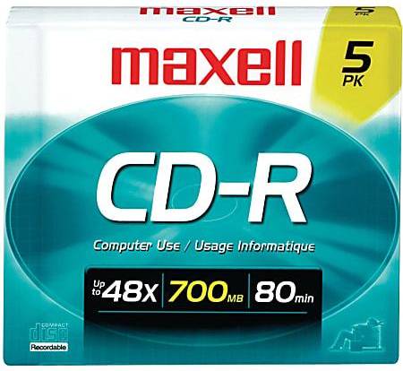 Cd r Maxell CD-R 700MB 40x Spindle 5-Pack