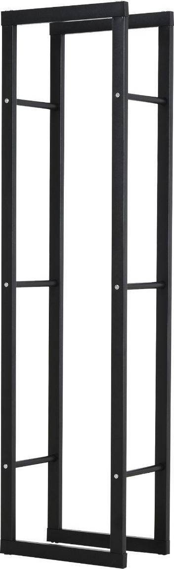 Homcom Black Metal Firewood Log Holder Rack