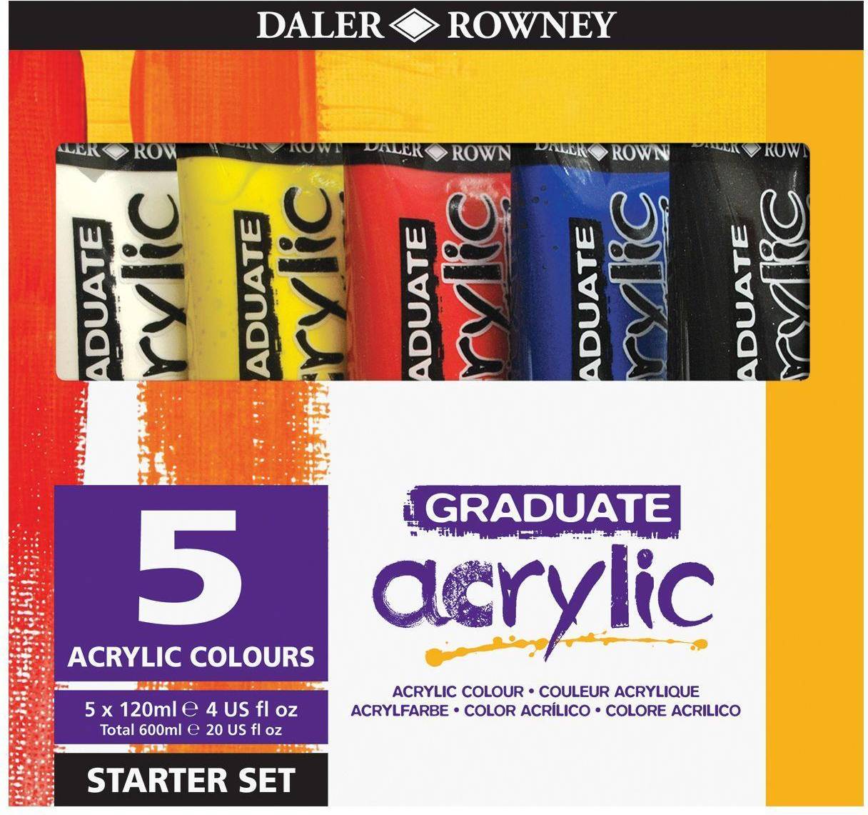 Daler Rowney Akrylfärg Graduate Set 5x120 ml Starter