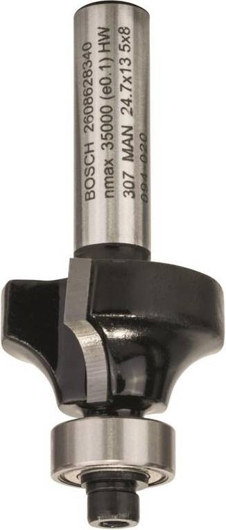 Bosch 2608628340 Rounding Router Bit, 0 V, Silver, 8 x 24.7 x 53 mm