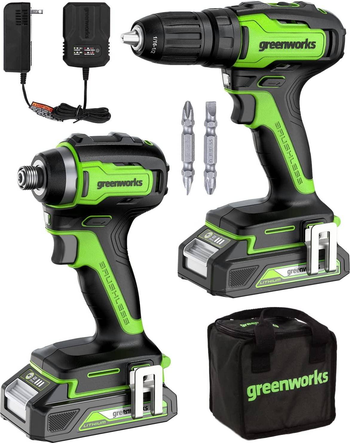 Impact driver and drill set Greenworks DDG401 Combo Kit