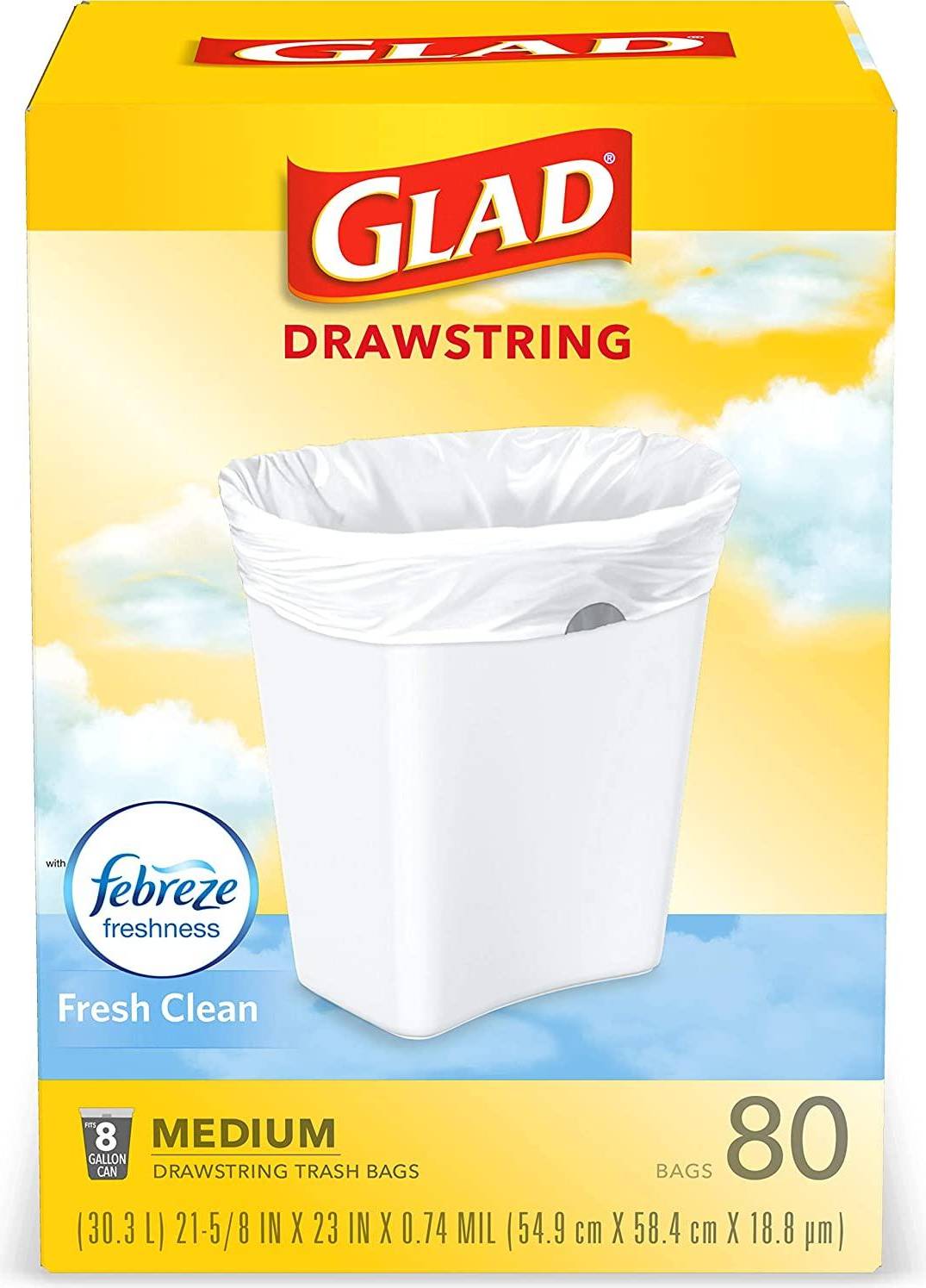 Drawstring Fresh Clean Trash Bags 80pcs