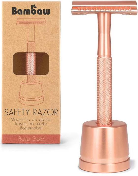 Metal Razor for Women with Safety Razor Stand Rose Gold Women Razor Eco Razor Women Fits All Double Razor Blades Reusable Razor Women Zero