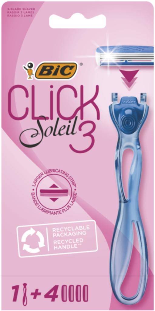 Bic Click Soleil 3 Razor &amp; Razor Blades 1 pcs 4 pcs