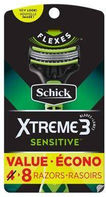 Schick Xtreme 3 Sensitive Disposable Razor 8 Razors