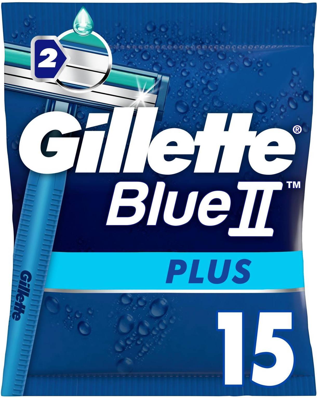 Gillette Blue II Plus Disposable Razors 15 pcs