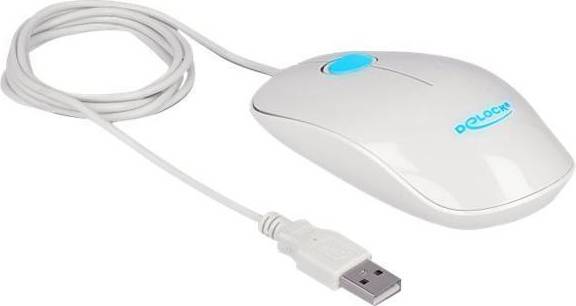 DeLock Optical 3-button LED Mouse USB Type-A white