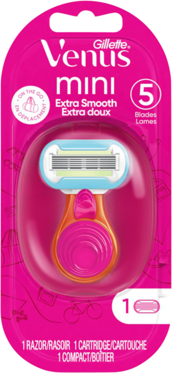 Gillette Venus Mini Razor Extra Smooth 1 Razor 1 Cartridge 1 Compact