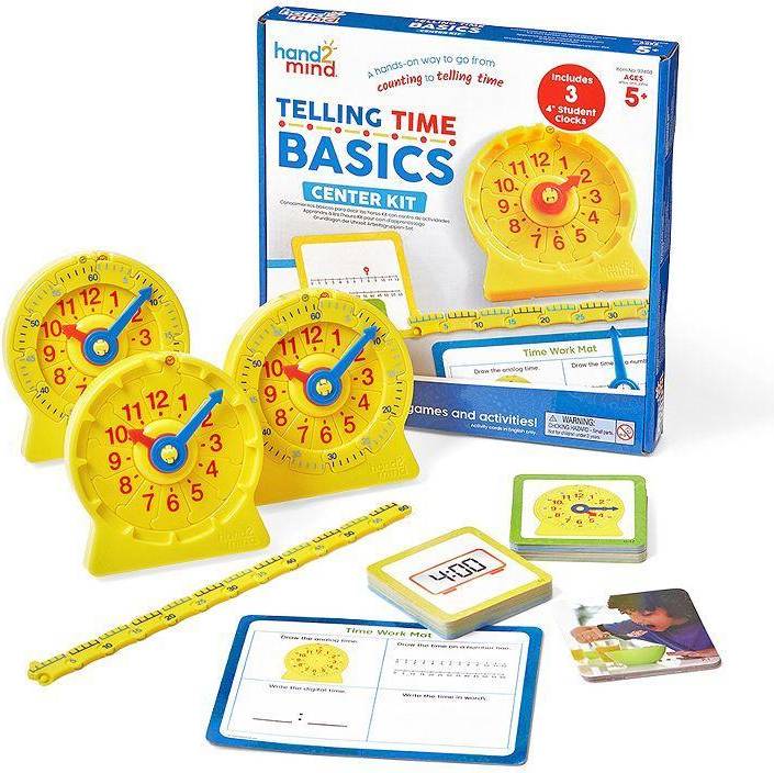 hand2mind Telling Time Basics Center Kit, Multicolor