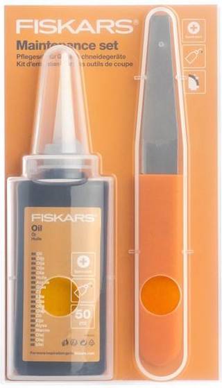 Fiskars Maintenance Set For Garden Cutters, With Diamond File, Oil