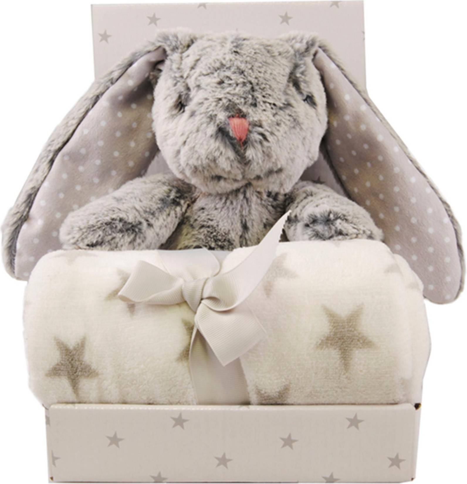 Fleece Blanket & Stuffed Animal Rabbit