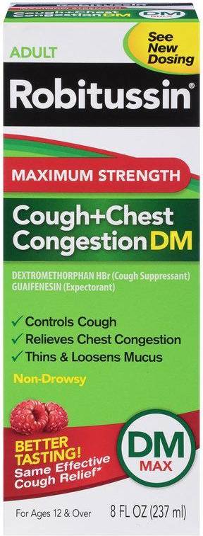 Robitussin DM Cough & Chest Congestion Relief Liquid - Raspberry