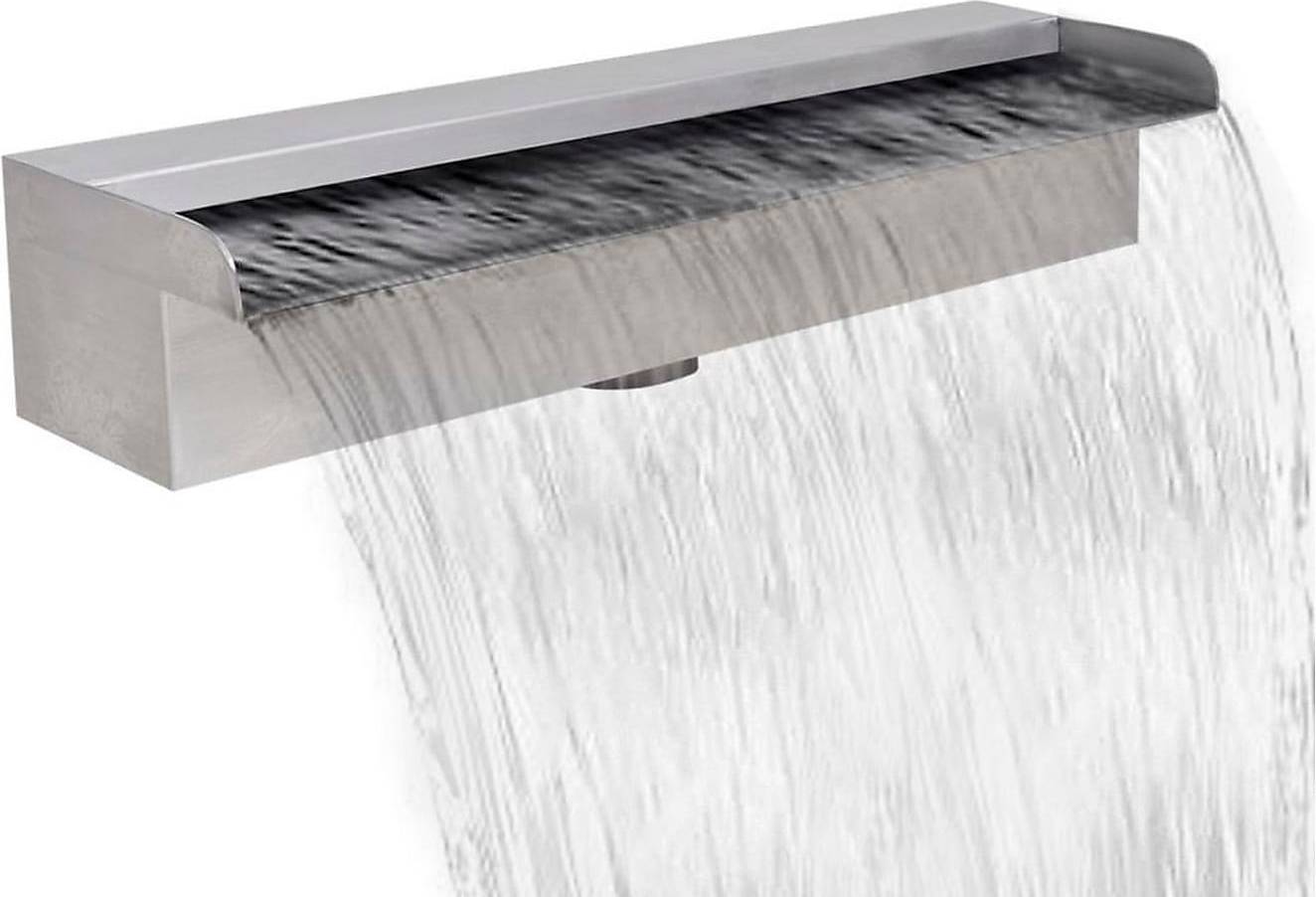 vidaXL Rectangular Waterfall Pool Fountain Silver