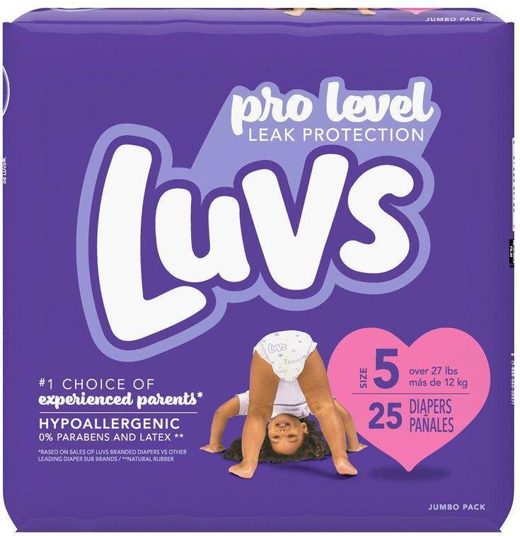 Size 5 diapers Luvs Pro Level Leak Protection Diapers Size 5