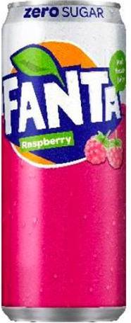 Fanta Zero Sugar Raspberry burk Sleek can