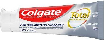 Colgate total Colgate Total Toothpaste, Deep Clean Paste 3.3 oz