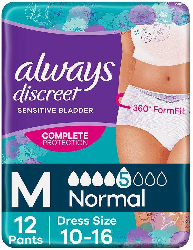 Always pads Always Discreet Incontinence Pants Normal X12 12-pack