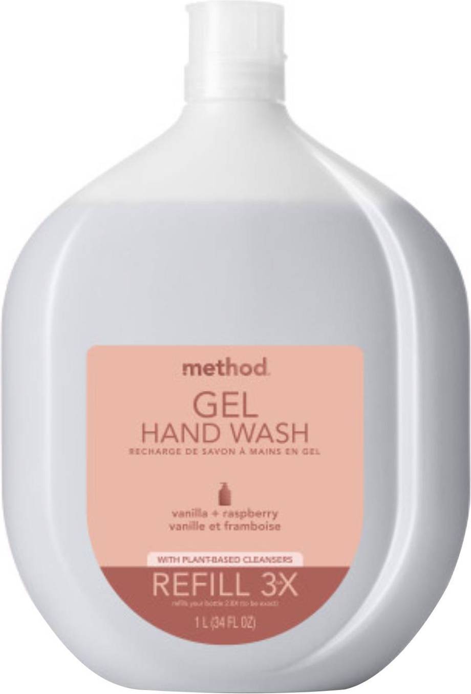 Method Vanilla & Raspberry Scent Gel Hand Wash Refill 1000ml 1-pack