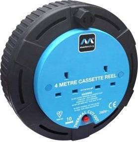 Masterplug 2 socket Cable reel 4m