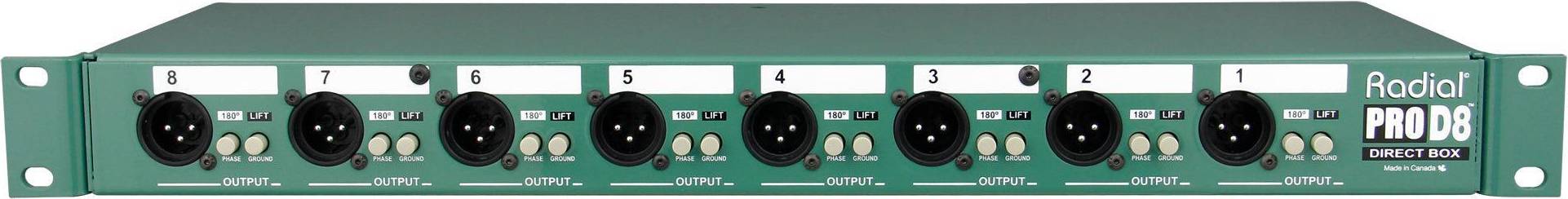 PROD8 Eight Channel Passive Rackmount DI