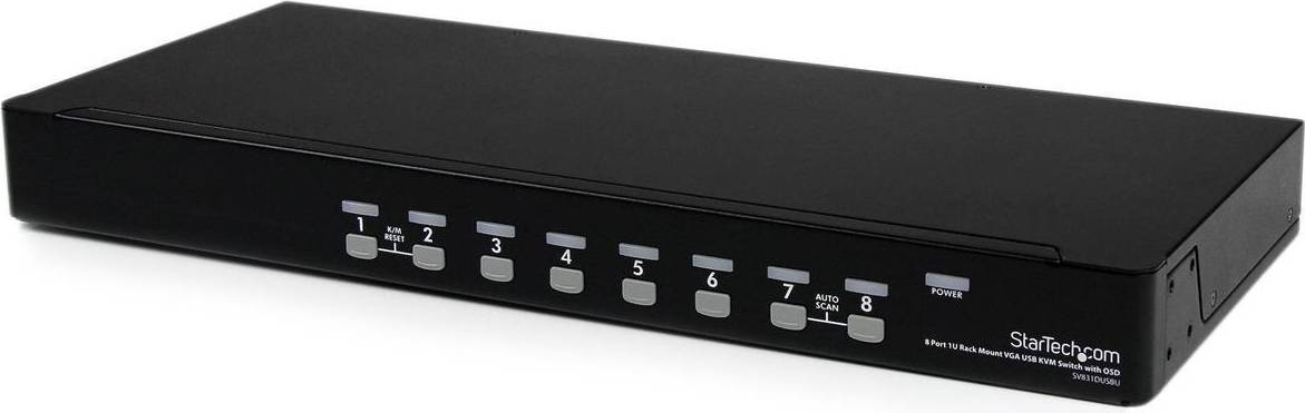 8 port kvm StarTech 8 Port 1U Rackmount USB KVM with OSD