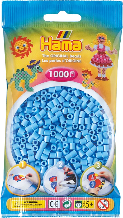 Hama Beads Midi Perler - Lyseblå 1000stk.
